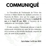 Communiqué Aîd Al Adha 2025